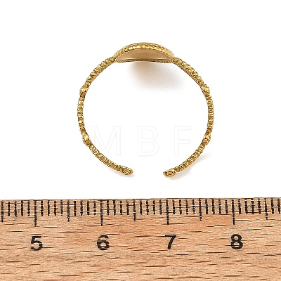 304 Stainless Steel Shell Cuff Open Rings RJEW-JR01111-01-1