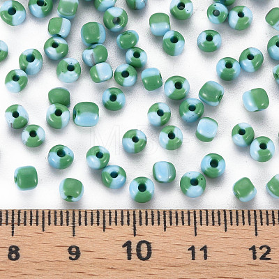 8/0 Two Tone Opaque Glass Seed Beads SEED-T006-01C-A08-1
