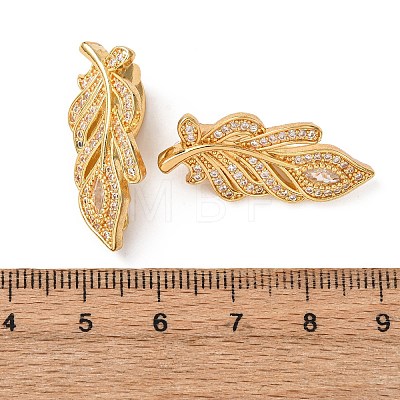 Brass Micro Pave Cubic Zirconia Twister Clasps KK-K422-03G-1