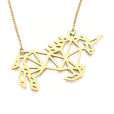 201 Stainless Steel Pendant Necklaces NJEW-T009-JN035-2-40-1