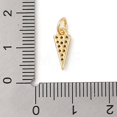 Brass Micro Pave Clear Cubic Zirconia Pendants ZIRC-P121-02G-1