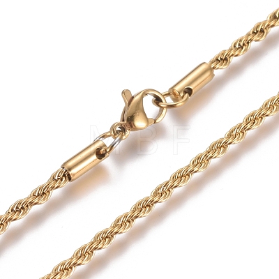Unisex 304 Stainless Steel Rope Chain Necklaces X-STAS-D0002-33G-1