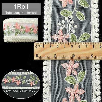 Gorgecraft 10 Yards Embroidery Polyester Lace Trim OCOR-GF0001-80A-1