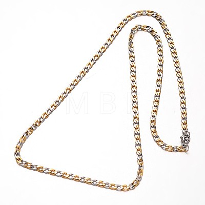 304 Stainless Steel Curb Chains Necklaces NJEW-O066-25M-1