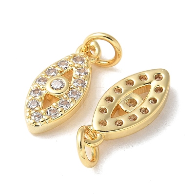 Brass Micro Pave Clear Cubic Zirconia Pendants KK-Q031-47G-08-1