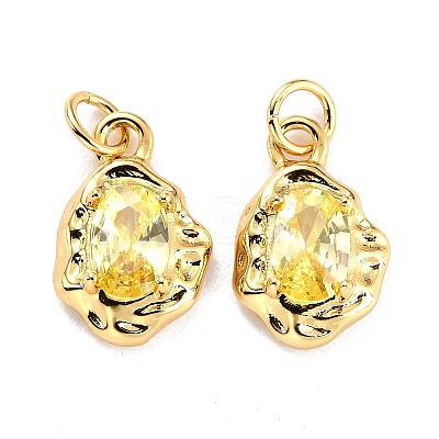 Brass Micro Pave Cubic Zirconia Pendant ZIRC-P089-19G-C-1