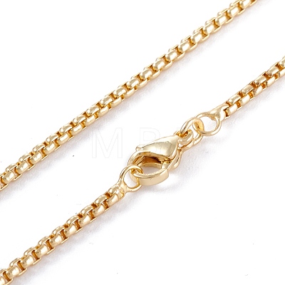 Brass Box Chain Necklaces NJEW-I247-04G-1