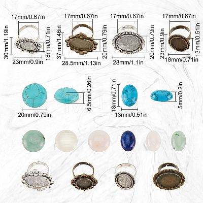 DIY Mixed Gemstone Finger Ring Making Kits DIY-SC0017-69-1