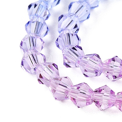 Gradient Color Baking Paint Glass Bead Strands LS-DGLA-A039-T4mm-A019-1