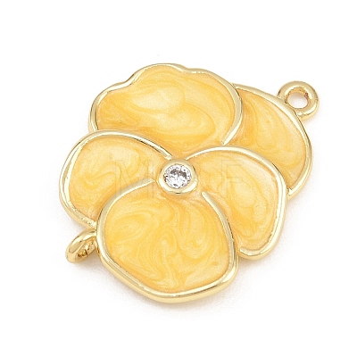 Brass Enamel Connector Charms KK-L275-57G-02-1