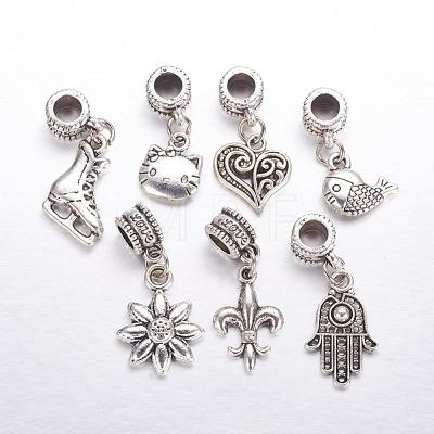 Tibetan Style Alloy European Dangle Charms MPDL-J041-AS-1