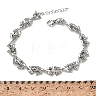 Hammered 304 Stainless Steel Link Chain Bracelets for Women BJEW-D466-07P-1