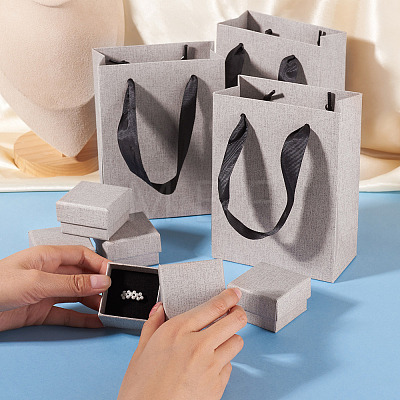 5Pcs Square Paper Jewelry Display Cases CON-TA0001-39A-02-1