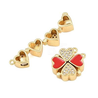 Brass Micro Pave Clear Cubic Zirconia and Enamel Connector Charms AL-CBA6E16-01G-A-1