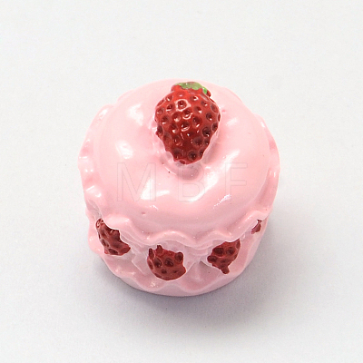 Strawberry Cake Resin Decoden Cabochons X-CRES-R183-05B-1