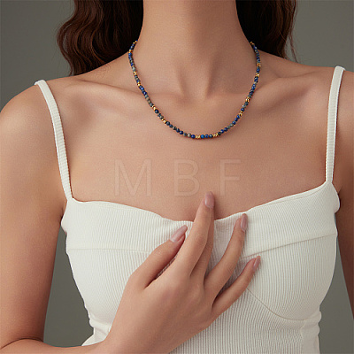 Natural Lapis Lazuli Beaded Necklaces for Women KA0381-1