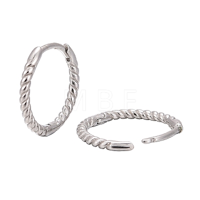 Anti-Tarnish Unisex Rhodium Plated 925 Sterling Silver Hoop Earrings EJEW-AA00271-06P-1