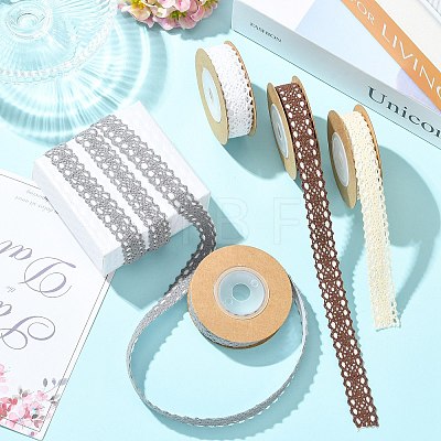4 Rolls Self-adhesive Cotton Ribbons SRIB-CJ0001-03-1