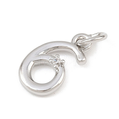 Brass Micro Pave Clear Cubic Zirconia Charms KK-P339-27P-06-1