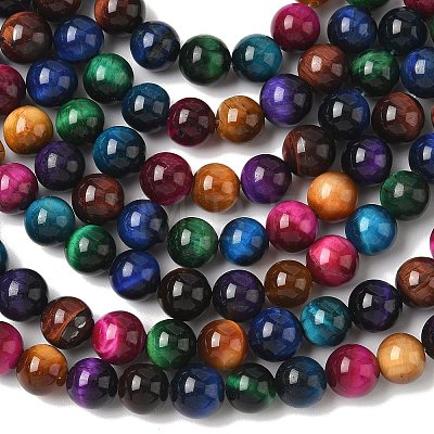 Natural Tiger Eye Beads Strands X-G-G101-8mm-6-1
