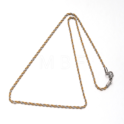 304 Stainless Steel Rope Chain Necklaces NJEW-I065-20B-1