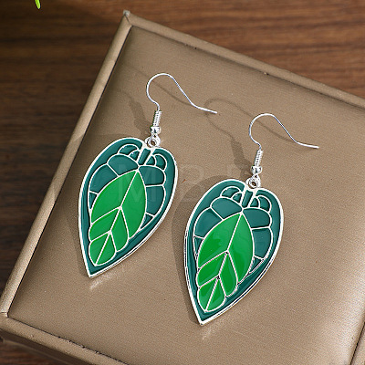 Alloy Enamel Dangle Earrings WGCF12B-02-1