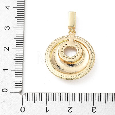Brass Micro Pave Clear Cubic Zirconia Pendants KK-F939-04C-G-1