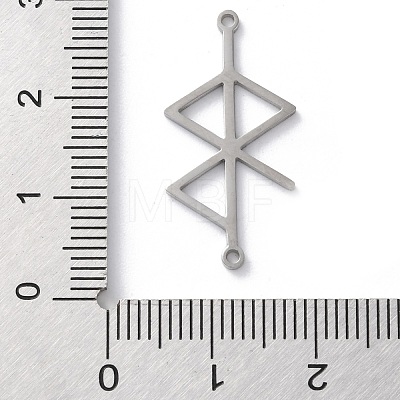 304 Stainless Steel Amulet Rune Love Peace Connector Charms STAS-S149-09P-1