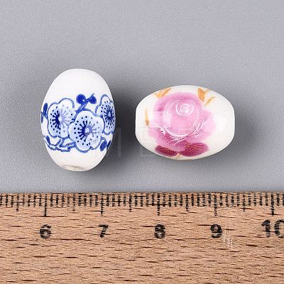 Printed Handmade Porcelain Beads PORC-Q007-13C-1