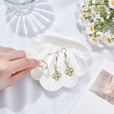 Shell Shaped Porcelain Jewelry Storage Display Trays for Rings AJEW-SP0006-06B-01-1