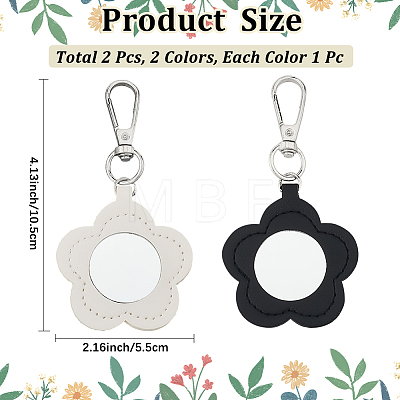 2Pcs 2 Colors PU Leather Pendant Decorations HJEW-CL0001-16A-1