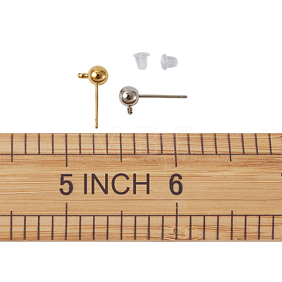 Craftdady Brass Ball Post Stud Earring Findings KK-CD0001-04-1