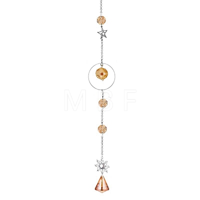 Crystal Glass & Brass Sun Catcher Pendant PW-WG89C1A-05-1