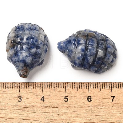 Natural Blue Spot Jasper Carved Hedgehog Statues Ornament DJEW-C019-03B-1