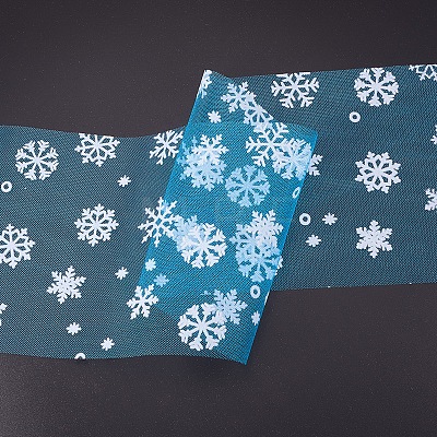 Snowflake Deco Mesh Ribbons OCOR-P010-G13-1