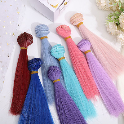 Globleland 8Pcs 8 Colors PP Doll Wig Hair AJEW-GL0002-34A-1