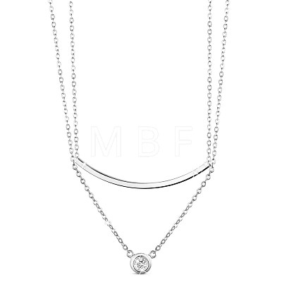 SHEGRACE Rhodium Plated 925 Sterling Silver Tiered Necklaces JN656A-1