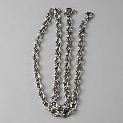 Titanium Steel Cable Chain Necklace for Men Women NJEW-TAC0007-09-1