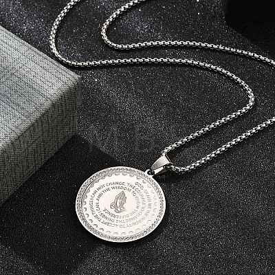 304 Stainless Steel Rhinestone Pendant Necklaces for Women NJEW-U021-05P-1