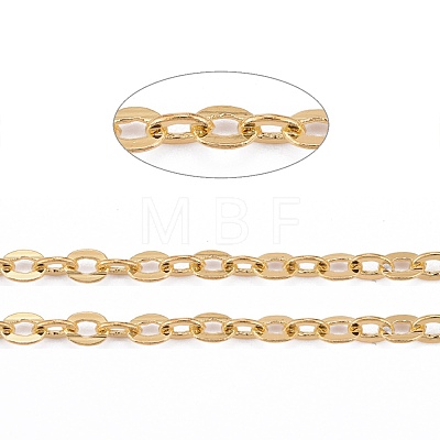 Brass Flat Oval Cable Chains CHC025Y-01-G-1