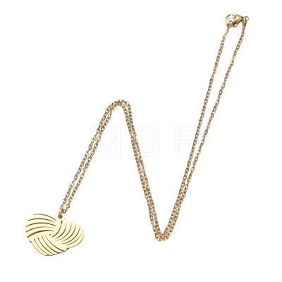 304 Stainless Steel Hollow Pendant Cable Chain Necklaces for Women WGAEFC1-09-1