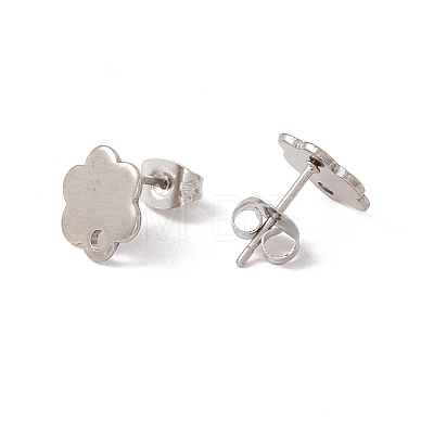 201 Stainless Steel Stud Earring Findings with Hole EJEW-A071-10A-P-1
