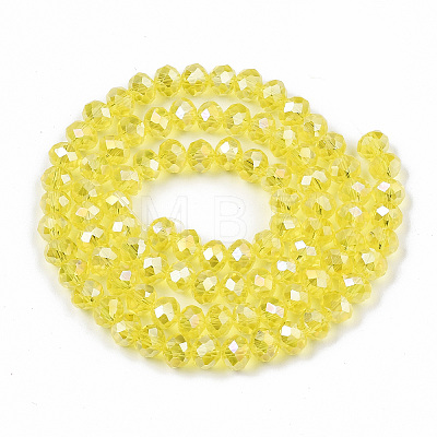 Electroplate Glass Beads Strands X-EGLA-A034-T6mm-B21-1