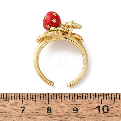 Brass Micro Pave Cubic Zirconia Open Cuff Rings for Women RJEW-U057-16G-1