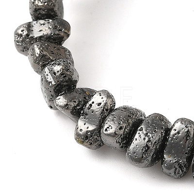 Electroplated Natural Lava Rock Beads Strands G-L606-D02-01D-1