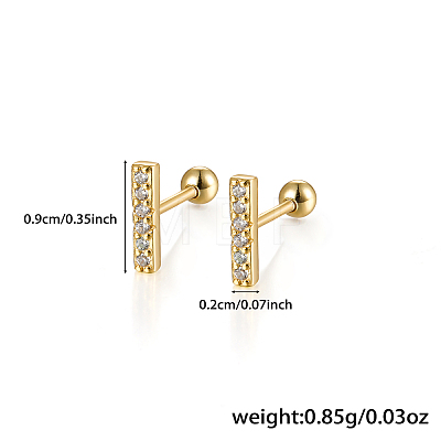 Simple and Stylish Rectangle S925 Sterling Silver Stud Earrings RP0395-1-1