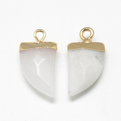 Natural White Jade Pointed Pendants G-Q966-12-1