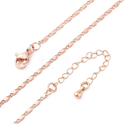 Brass Link Chain Necklaces for Women NJEW-D302-12RG-1