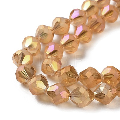 Electroplate Transparent Glass Beads Strands EGLA-I019-FR01-1