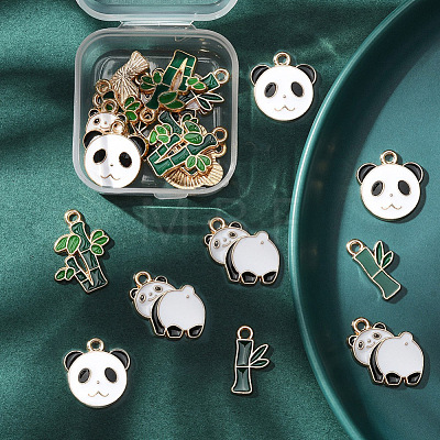 20Pcs 4 Style Alloy Enamel Pendants ENAM-YW0001-88-1